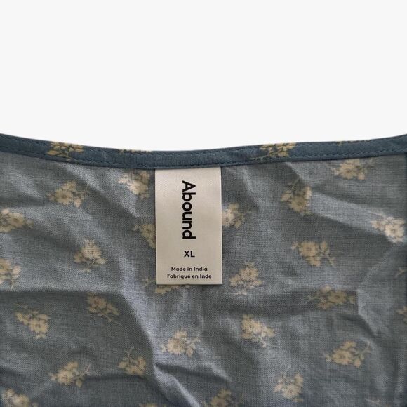 Nordstrom Abound Women's Princess Mini Dress in Floral Blue Size XL Preppy Glam - Picture 5 of 6